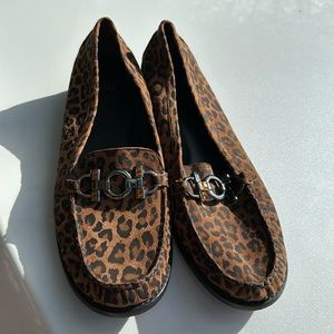 Stuart Weitzman loafers leopard size 12